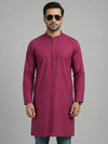 Dark Pink Art Silk Plain Long Kurta for Casual Wear
