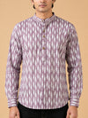 Lavender Linen Printed Short Kurta