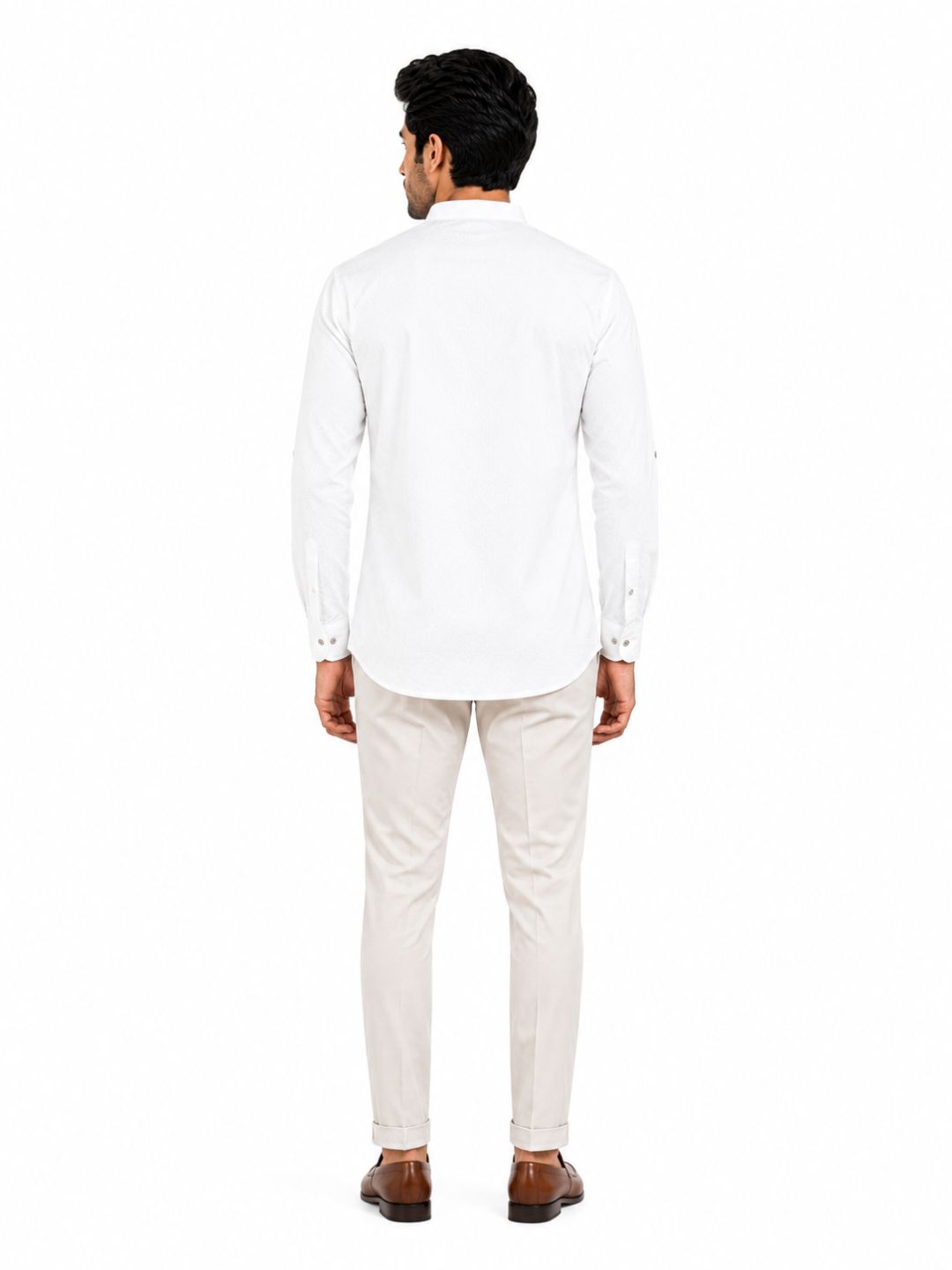 White Plain Cotton Short Kurta