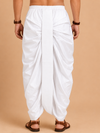 Off-White Art Silk Zari Border Dhoti with Dupatta Festive Wear