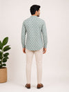 Moss Green Cotton Printed Short Kurta