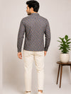 Slate Grey Cotton Printed Short Kurta