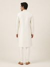 Cream Art Silk Plain Kurta Set Festive Wear