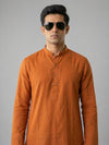 Mustard Art Silk Plain Long Kurta for Casual Wear