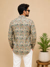 Coffee Brown Cotton Printed Short Kurta