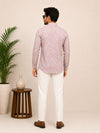 Onion Pink Cotton Printed Short Kurta