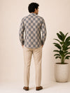 Beige Cotton Printed Short Kurta