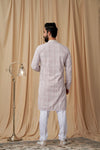 Beige Georgette Embroidered Kurta Pyjama