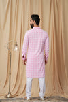 Pink Georgette Embroidered Kurta Pyjama