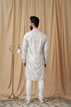 Gray Art Silk Sequence and Embroidered Kurta Pyjama