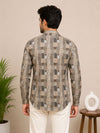 Olive Green Cotton Printed Short Kurta