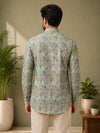 Moss Green Cotton Printed Short Kurta