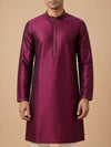 Maroon  Art Silk Jaquard Kurta Set Festive Wear