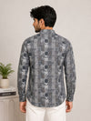 Ash Grey Cotton Printed Short Kurta