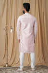 Baby Pink Art Silk Embroidered Kurta Pyjama