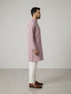 Onion Pink Rayon Plain Self Jaquard Kurta Set for Casual Wear