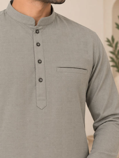 Sand Plain Textured Short Kurta