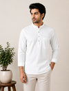 White Plain Cotton Short Kurta