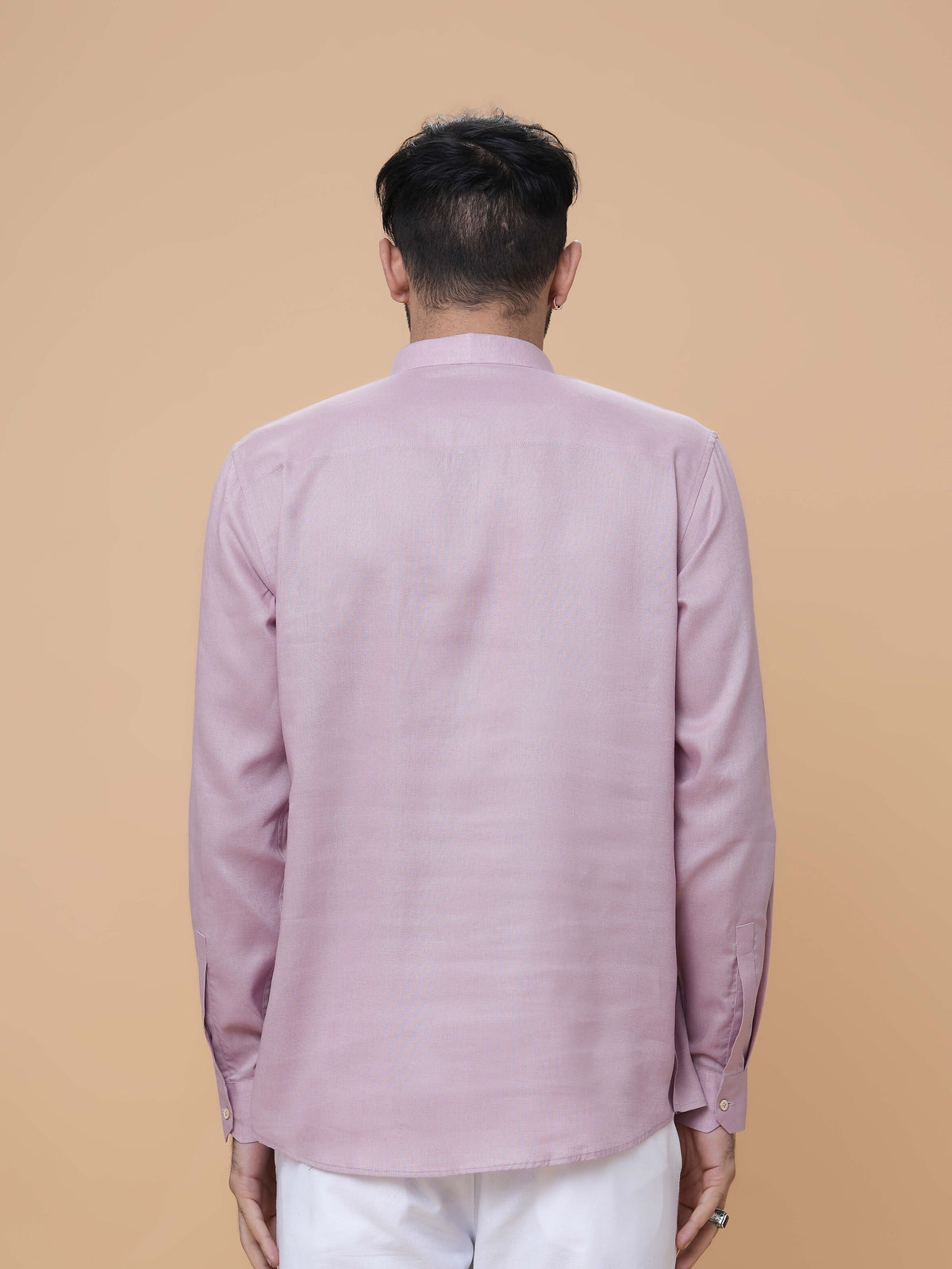 Onion Pink Linen Plain Short Kurta
