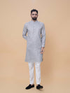 Pista Green Linen Cotton Printed Kurta Pyjama