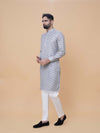 Pista Green Linen Cotton Printed Kurta Pyjama