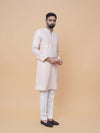 Peach Rayon Printed Kurta Pyjama
