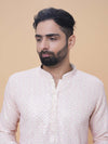 Peach Rayon Printed Kurta Pyjama