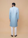 Firozi Ombre Rayon Printed Kurta Pyjama with Sequins and Thread Embroidered