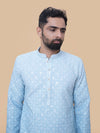 Firozi ombre rayon kurta pyjama with sequin embroidery