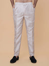 Light Gray Art Silk Daman Embroidery Kurta Pyjama with All over Buta