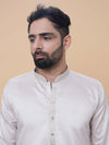 Light Gray Art Silk Daman Embroidery Kurta Pyjama with All over Buta