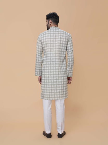 Pista Green Printed Kurta Pyjama