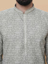Pista Green Printed Kurta Pyjama