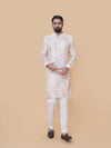 Fawn Linen Cotton Printed Kurta Pyjama