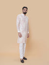 Fawn Linen Cotton Printed Kurta Pyjama