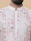 Fawn Linen Cotton Printed Kurta Pyjama