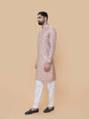 Fawn Linen Cotton Printed Kurta Pyjama