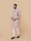 Fawn Linen Cotton Printed Kurta Pyjama