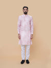 Baby Pink Linen Cotton Printed Kurta Pyjama