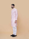 Baby Pink Linen Cotton Printed Kurta Pyjama