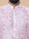 Baby Pink Linen Cotton Printed Kurta Pyjama