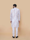 Light Gray Linen Cotton Printed Kurta Pyjama