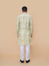 Mehendi Green Linen Cotton Printed Kurta Pyjama