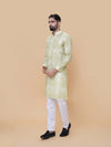 Mehendi Green Linen Cotton Printed Kurta Pyjama