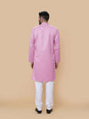 Pink Linen Cotton Plain Kurta Pyjama