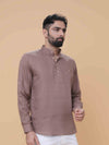 Mauve Linen Plain Short Kurta
