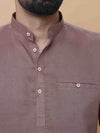 Mauve Linen Plain Short Kurta