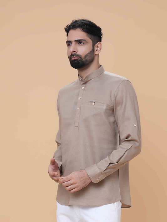 Sand Linen Short Kurta