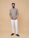 Sand Linen Plain Short Kurta