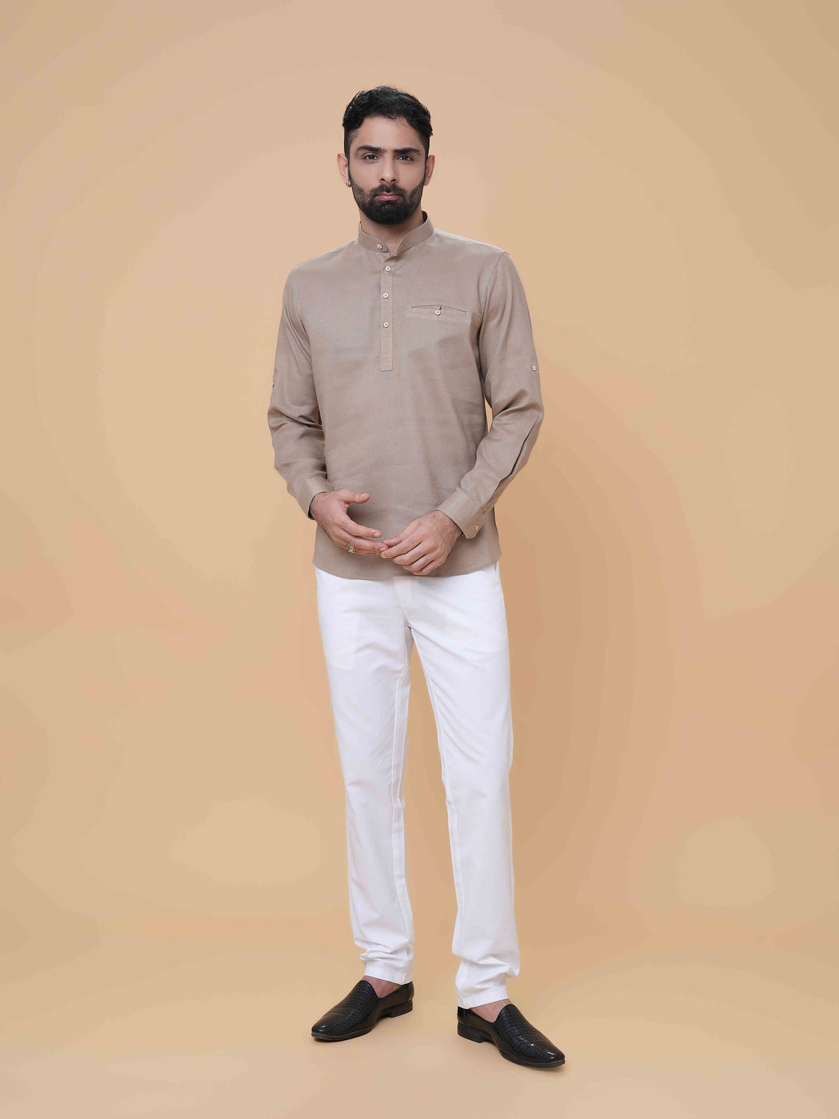 Sand Linen Short Kurta
